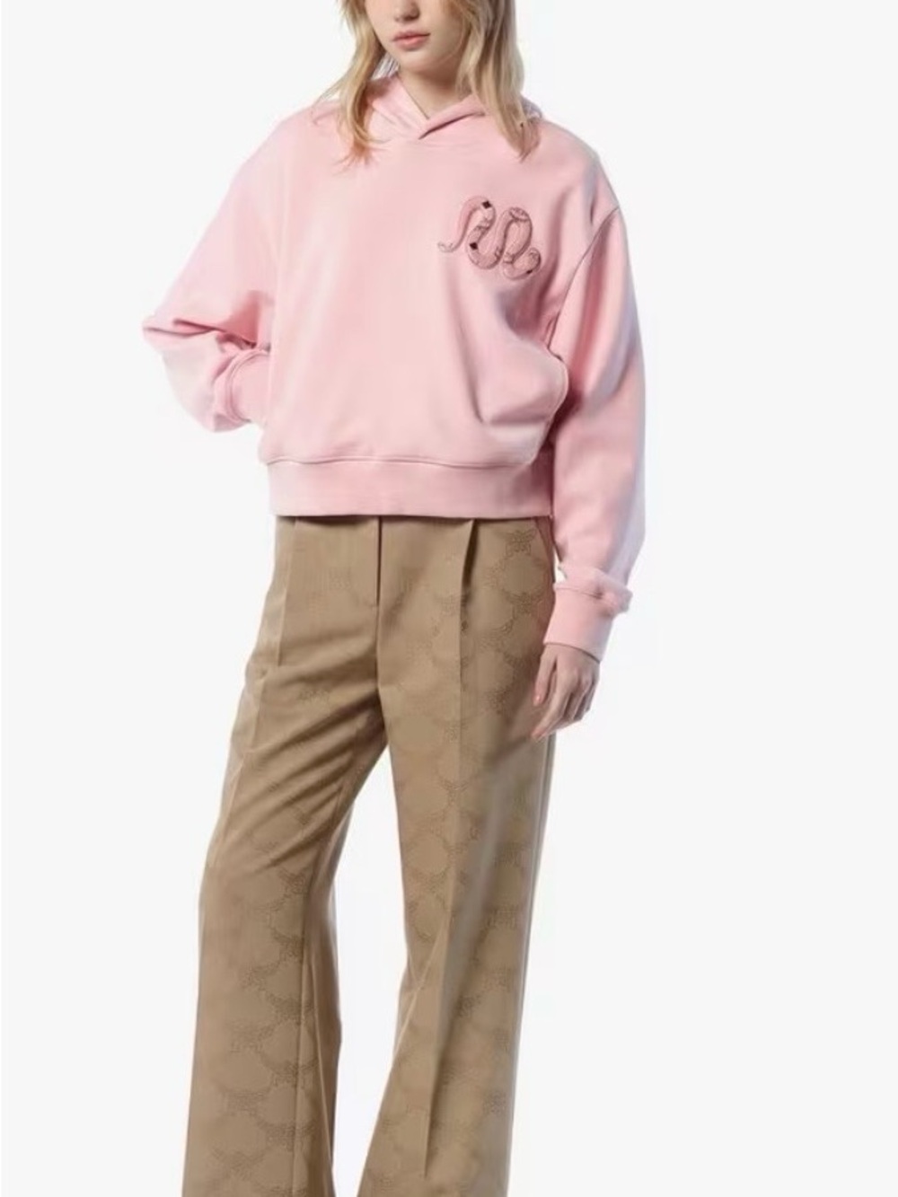 MCM Pale Pink Hooded Pullover Sweatshirt. NWT - Picture 8 of 10